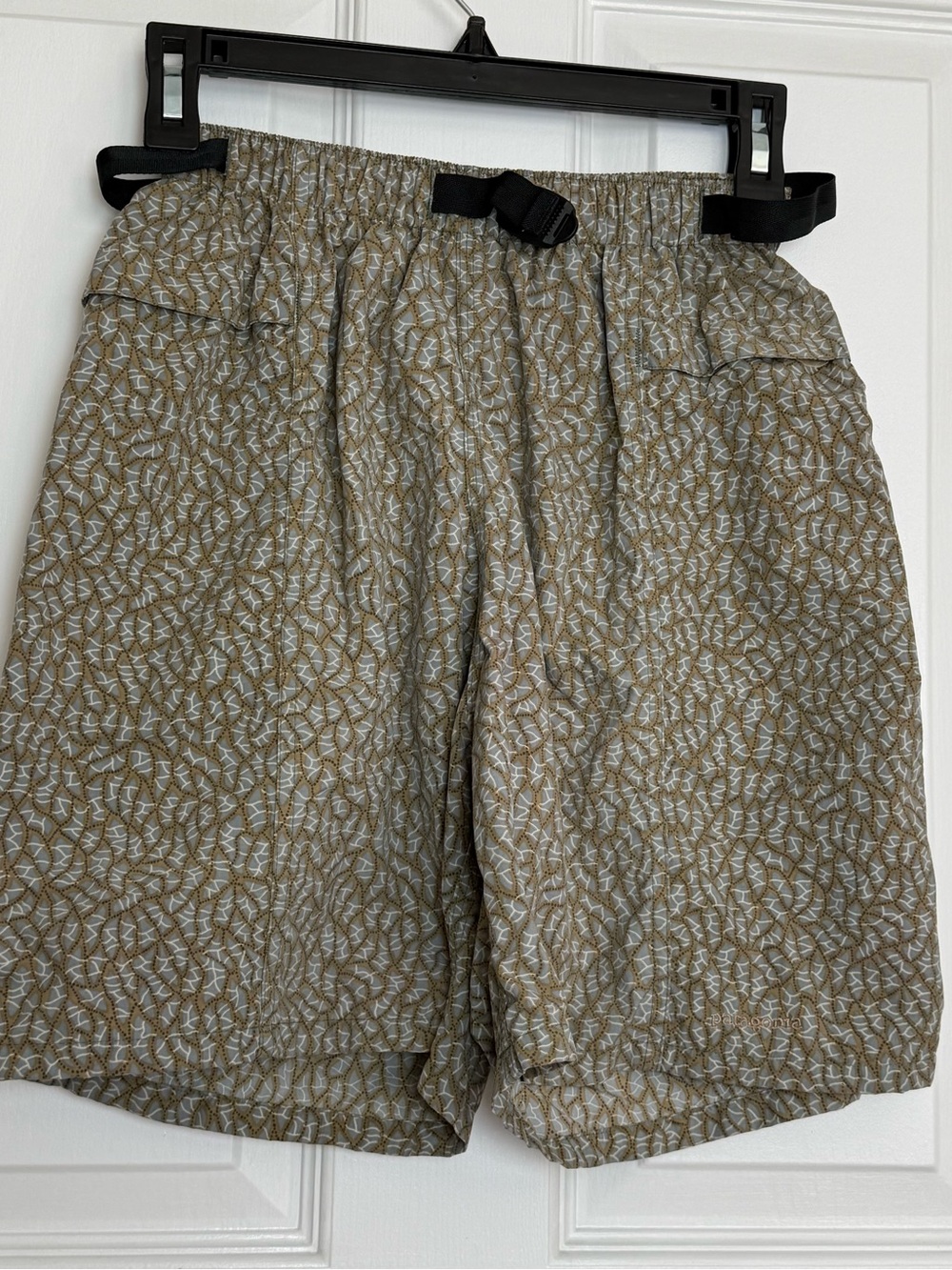 Vintage Patagonia River Shorts Belted Leaf Print Unlined Gorpcore